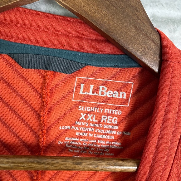 LL Bean Rustic Orange Ultra Soft Ribbed Pullover Sweater Men 2XL With Pockets - Picture 5 of 9